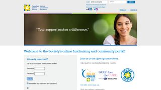 Canadian Cancer Society: Online portal
