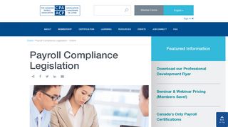 Payroll Compliance Legislation - Canadian Payroll Association