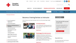 Become a Training Partner or Instructor - Canadian Red Cross