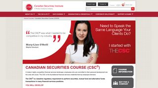 Canadian Securities Course (CSC®) - Canadian Securities Institute