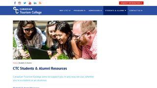 Resources for Students and Alumni | Canadian Tourism College