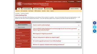 Online Banking FAQs - Canandaigua National Bank