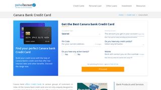 Canara Bank Credit Card: Apply Online, Check Eligibility