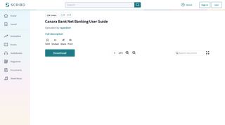 Canara Bank Net Banking User Guide | Online Banking | Password