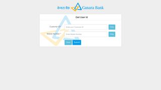 Get User Id - Canara Bank NetBanking
