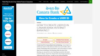 How to Create USER ID in Canara Bank Internet Banking ?