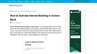 How to Activate Internet Banking in Canara Bank - Howtoconnect