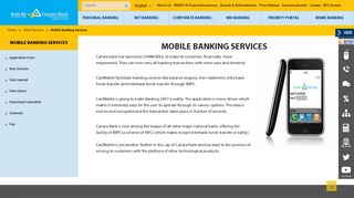 Mobile Banking Services - Canara Bank
