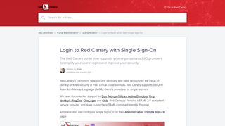 Login to Red Canary with Single Sign-On | Red Canary University