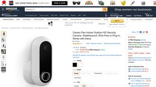 Amazon.com : Canary Flex Indoor Outdoor HD Security Camera ...