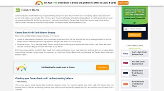Canara Bank Credit Card Balance Check - How to check credit card ...