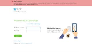 PEX Cardholder: Login