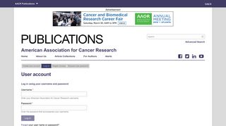 User account | American Association for Cancer Research