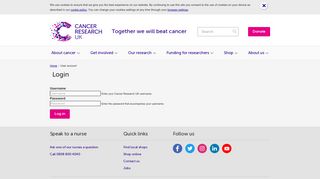 User account | Cancer Research UK