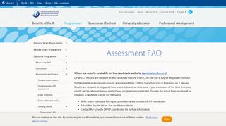 Assessment FAQ - International Baccalaureate®