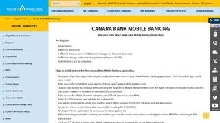 Canara Bank Mobile Banking
