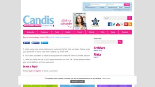 How do I login to the website? - Candis