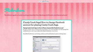 Flickrshare: [Candy Crush Saga] How to change Facebook account for ...