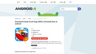 Download Candy Crush Saga (MOD, Unlocked) 1.141.0.4 for android