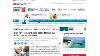 Can Fin Homes' board picks Baring over HDFC to sell business