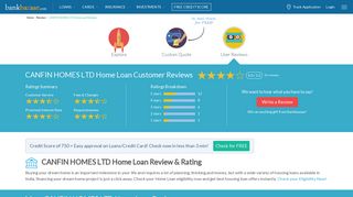 CANFIN HOMES LTD Home Loan Reviews by Ratings & City