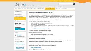 Repayment Assistance Plan (RAP) | Alberta Student Aid