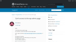 Can't access to the wp-admin page | WordPress.org