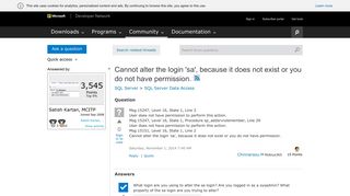 Cannot alter the login 'sa', because it does not exist or you do ...