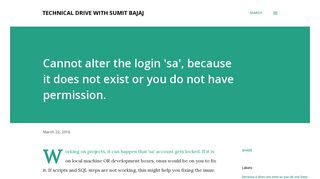 Cannot alter the login 'sa', because it does not exist or you do not have ...