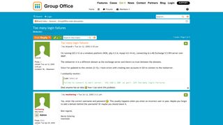 Too many login failures - Group-Office groupware forum