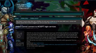 (Help!) Cannot connect to NCSOFT login services | WildStar Central