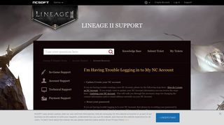 I'm Having Trouble Logging in to My NC Account – Lineage II Support