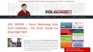 Force Removing User from Database - Fix: Error: Could not drop login ...