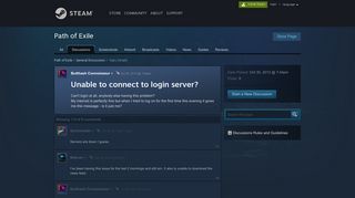 Unable to connect to login server? :: Path of Exile General Discussions