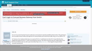 Can't Login to Comcast Business Gateway from Switch | Tech Support Guy