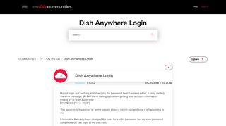 Dish Anywhere Login - mydish communities - 12042