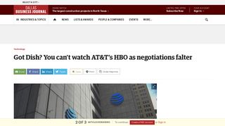 Got Dish? You can't watch AT&T's HBO as negotiations falter - Dallas ...