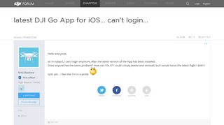 latest DJI Go App for iOS... can't login... | DJI FORUM