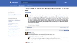 I can't log back to FB on my android after password change on my laptop