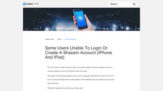 Some users unable to login or create a Shazam account (iPhone and ...