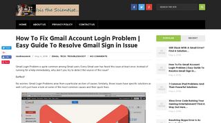 How To Fix Gmail Account Login Problem - Isis the Scientist