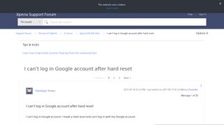 I can't log in Google account after hard reset - Support forum