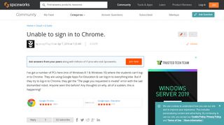 [SOLVED] Unable to sign in to Chrome. - Google Apps - Spiceworks ...