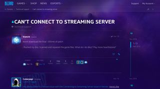 Can't connect to streaming server - Technical Support - Heroes of ...