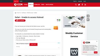 Safari - Unable to access Hotmail - Ccm.net