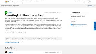 Cannot login to Live at outlook.com - Microsoft Community