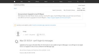 Mac OS 10.13.4 - can't login to messages - Apple Community