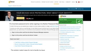 Fix incorrect password error when signing in to Norton Password ...