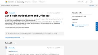 Can't login Outlook.com and Office365 - Microsoft Community