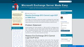 Resolve Exchange 2013 Cannot Login ECP or OWA Error